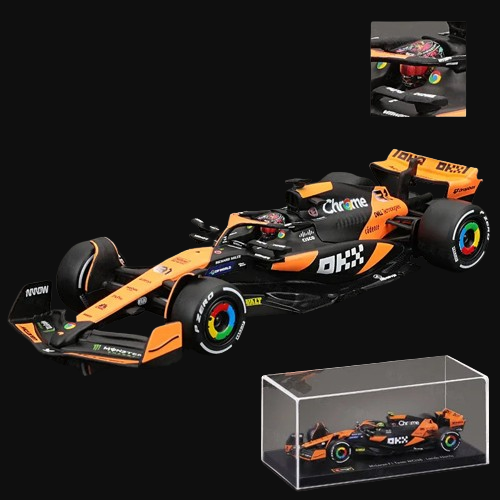 McLaren MCL38 F1 2024  Stand + Cover 1:43 Miami Livery Diecast Model